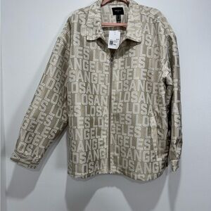 Forever 21 Beige Los Angeles Print Men's Jacket